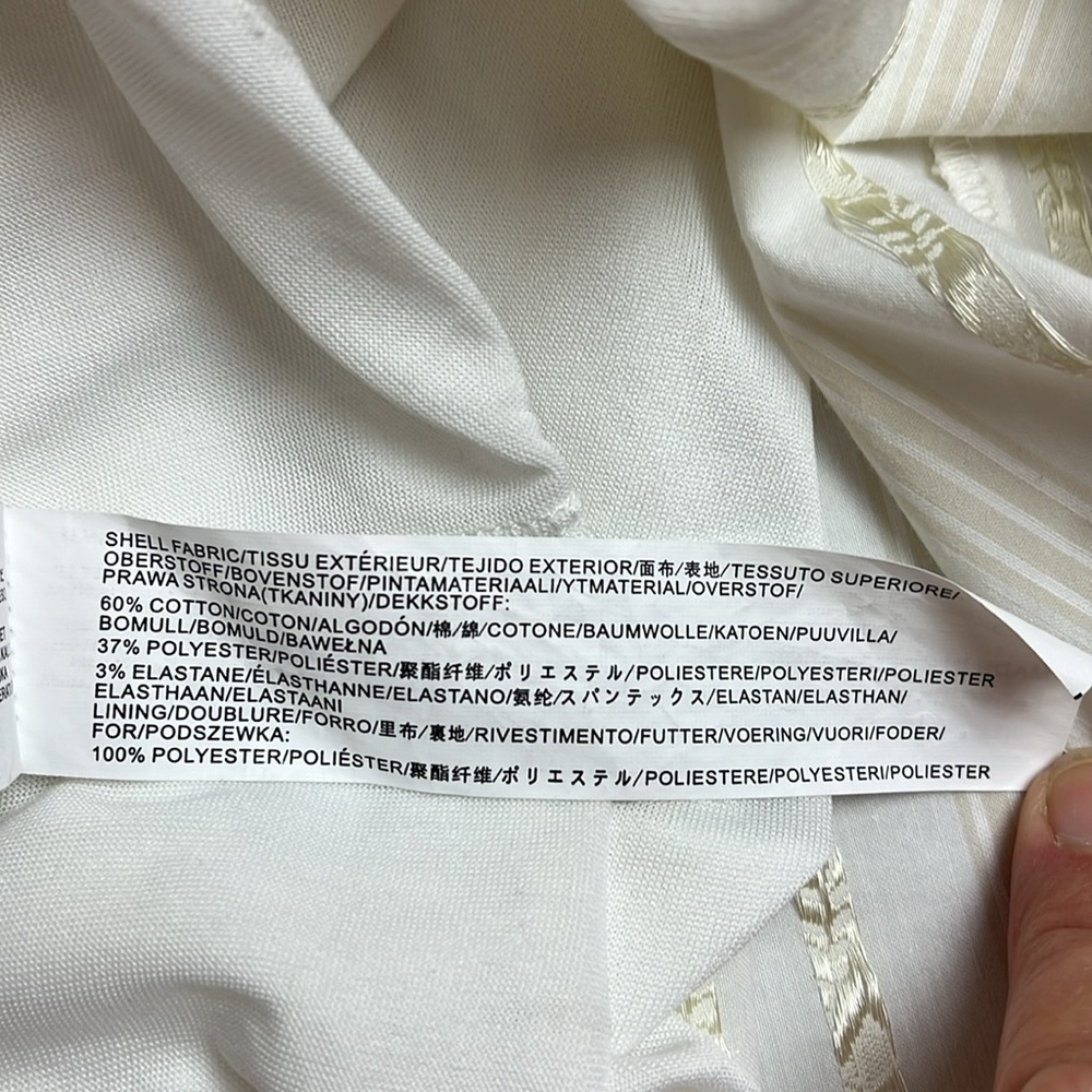 Moon River Spaghetti Strap Dress, Sweetheart, Empire Waist, White & Gold XL - Picture 10 of 11